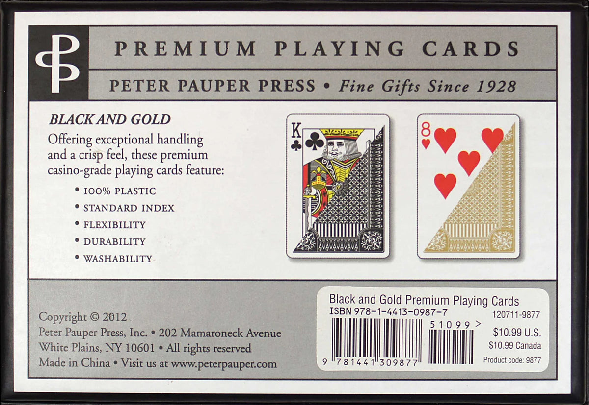Black & Gold Premium Plastic Playing Cards (Standard Size)