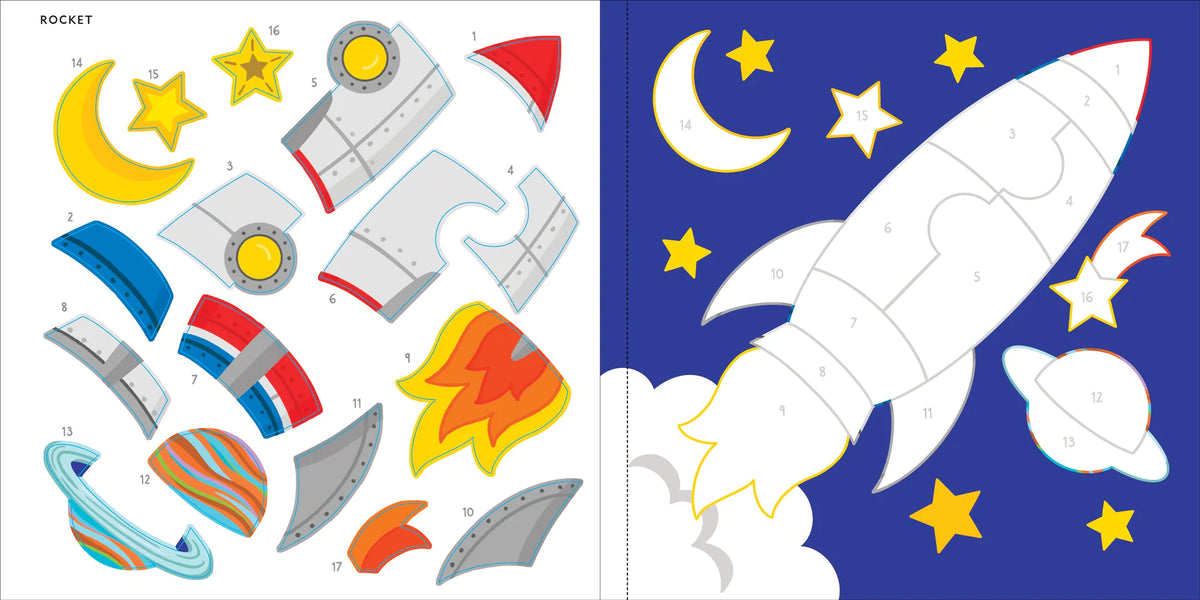 Mi primer libro de colorear con pegatinas: El espacio exterior