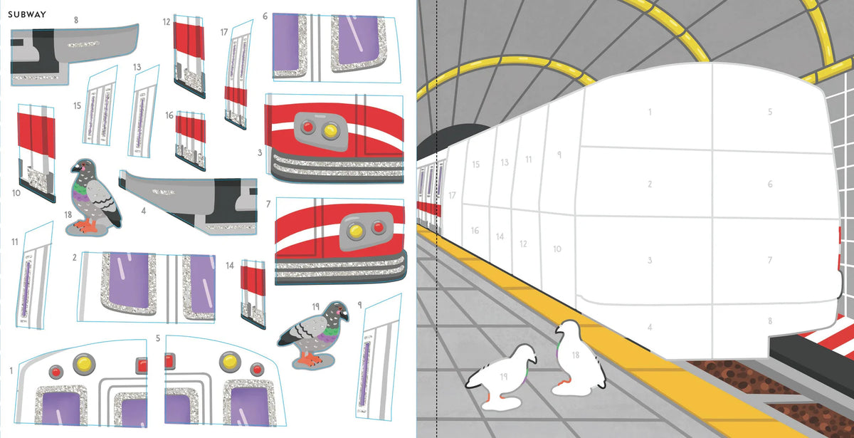 Mi primer libro de pintar con pegatinas: Coches, camiones y trenes
