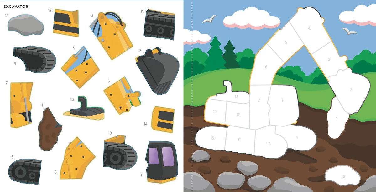 Mi primer libro de pintar con pegatinas: Coches, camiones y trenes