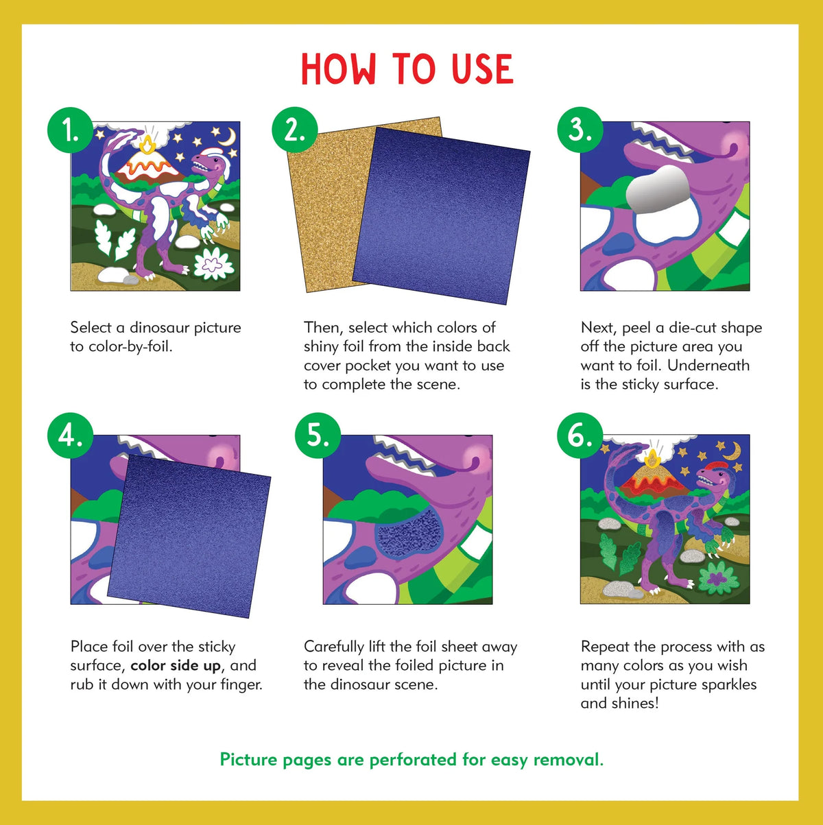 Libro de pegatinas de rascar con relieve - Dinosaurios