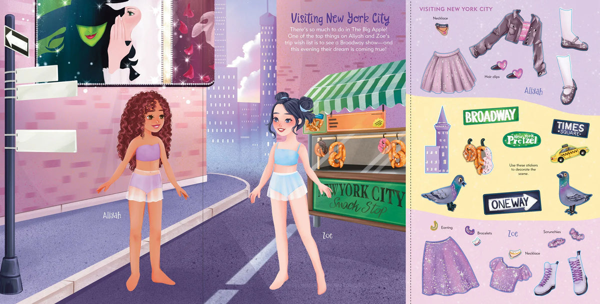 Libro de pegatinas para vestir muñecas de vacaciones