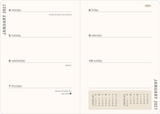 Agenda semanal floral dorada 2023