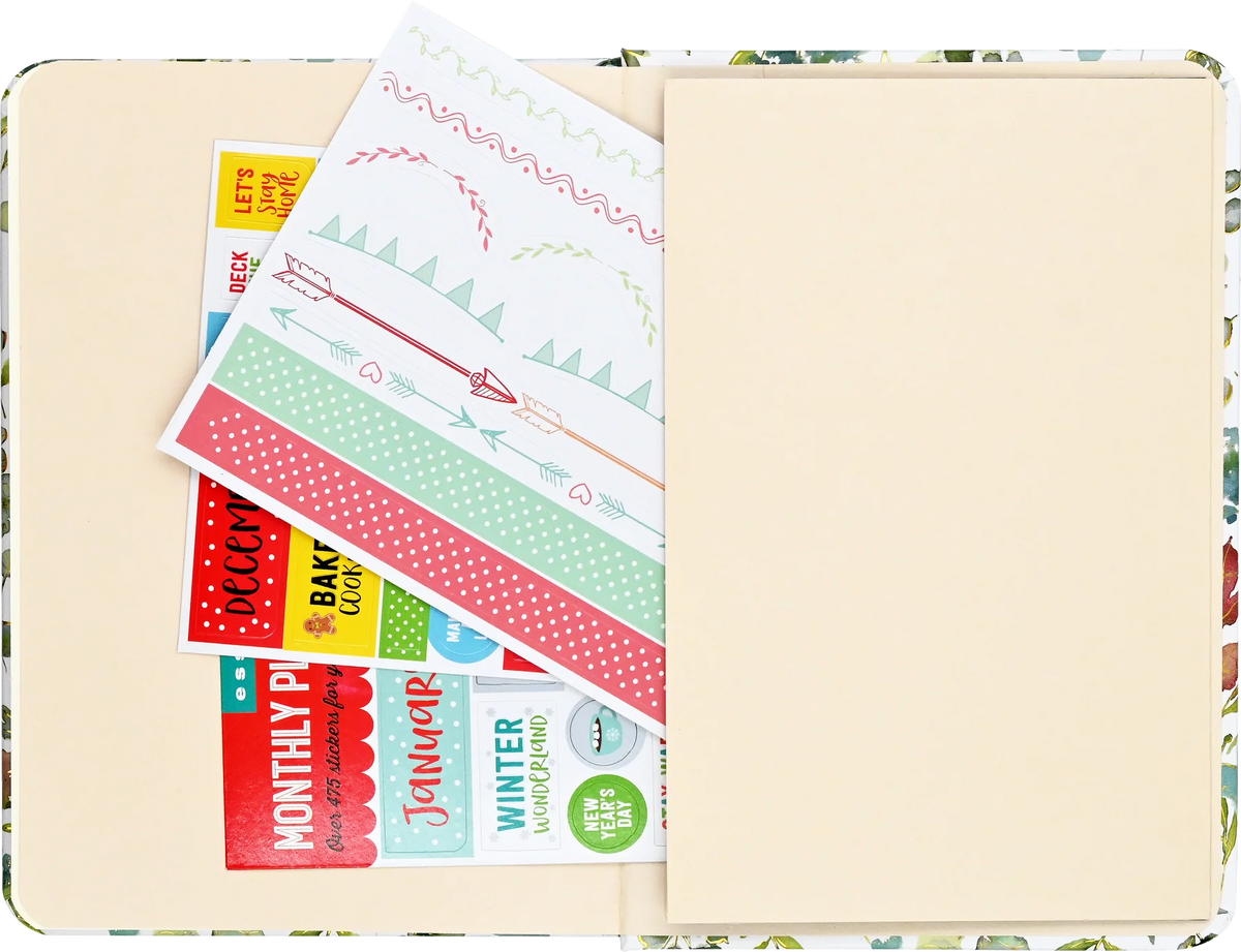 Agenda semanal floral dorada 2023