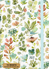 Agenda semanal floral dorada 2023