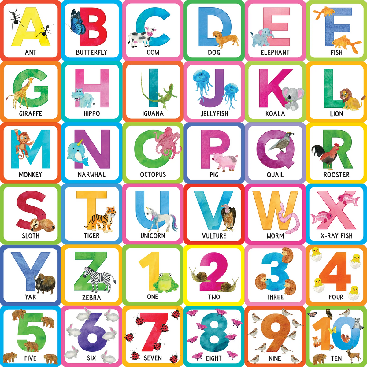 Animal Alphabet Memory Match Game (Set of 72 cards)