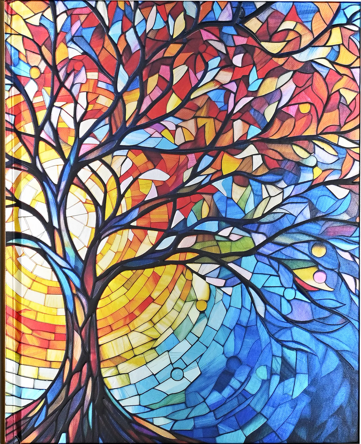 Diario Árbol de la Vida de Vidrio Teñido