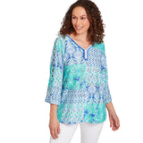 Top de punto calado Bali Azul Luna - Ruby Rd
