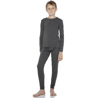 Ropa interior térmica para niños pequeños, conjunto de carbón