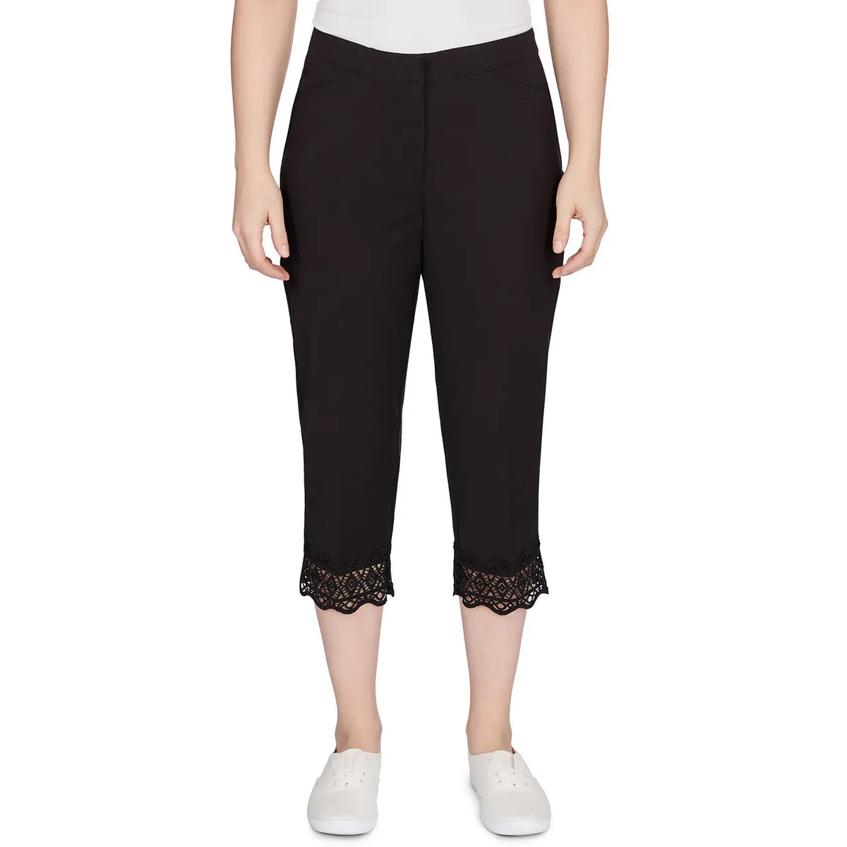 Capri Negro con Encaje Elástico - Ruby Rd