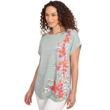 Camiseta de punto a rayas florales color laurel multicolor - Ruby Rd