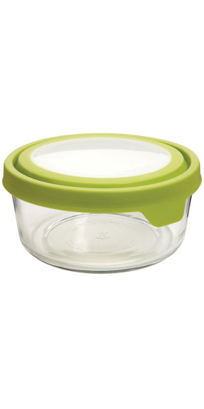 Envase de almacenamiento de alimentos de vidrio redondo con cierre hermético True Seal de 1 taza