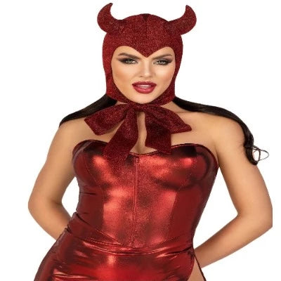 Gorro de diablo vintage con purpurina brillante