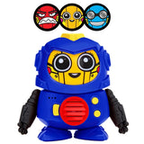 Robot interactivo Tok Tok 3 de juguete con diferentes caras y sonidos en azul