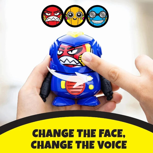 Robot interactivo Tok Tok 3 de juguete con diferentes caras y sonidos en azul