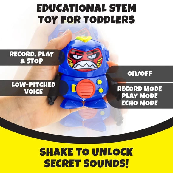 Robot interactivo Tok Tok 3 de juguete con diferentes caras y sonidos en azul