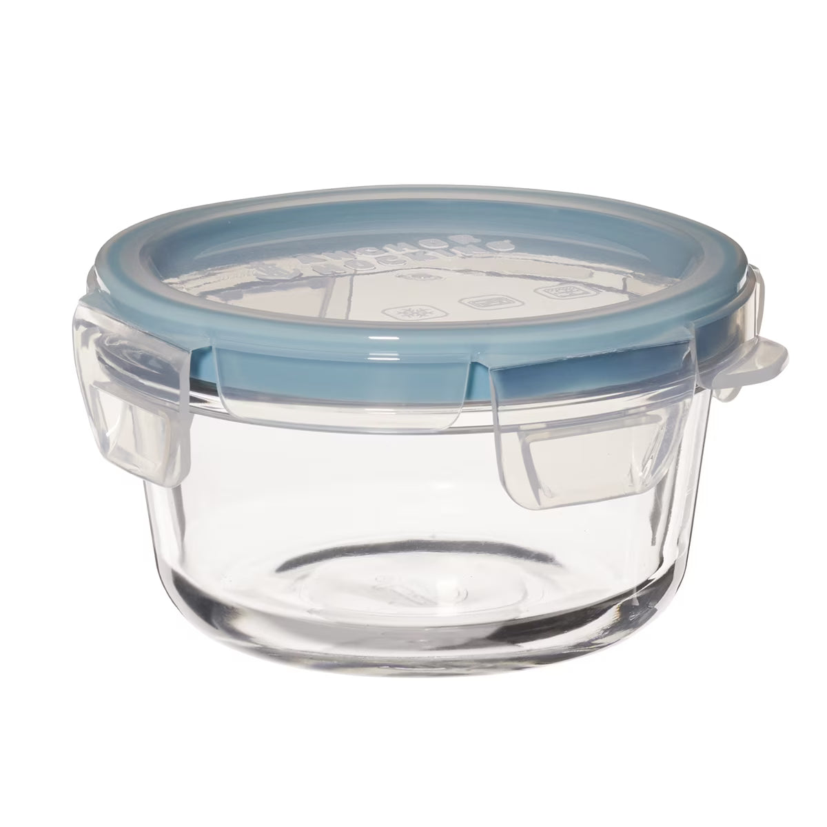 Recipiente de almacenamiento de alimentos redondo de 2 tazas con tapa de cierre hermético transparente