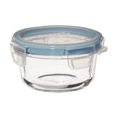 Recipiente de almacenamiento de alimentos redondo de 2 tazas con tapa de cierre hermético transparente