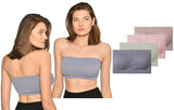 Sujetador Bandeau Pastel con Pliegues y Copas Extraíbles