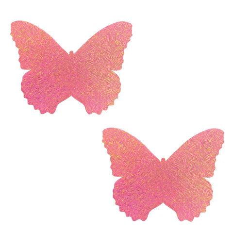 Pezoneras mariposa de purpurina oro rosa Bella Rosa