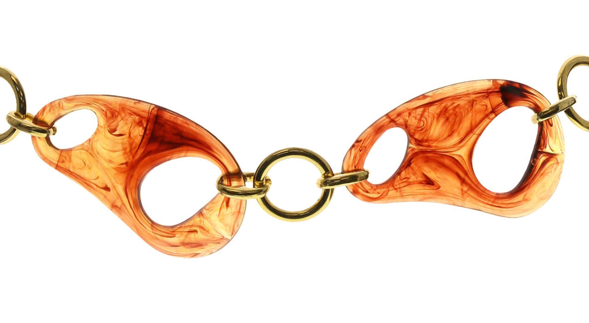 Cinturón de cadena de moda dorado y marrón