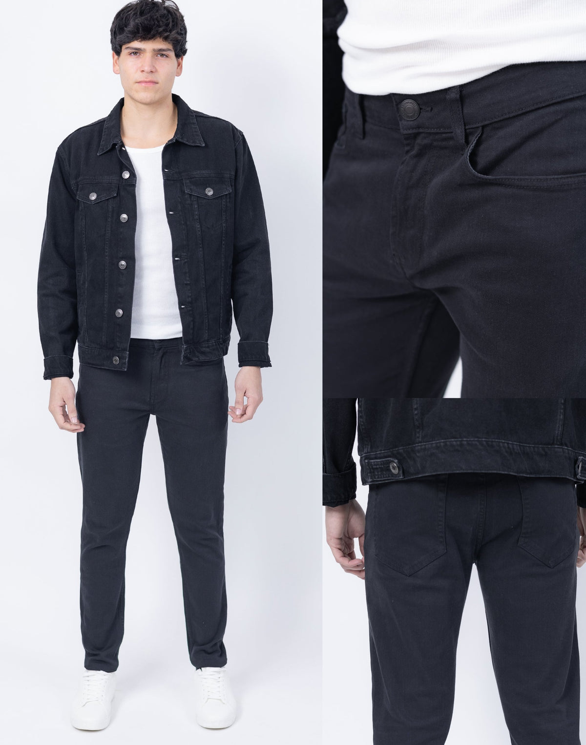 Caballero Pantalón Jeans Corte Slim Negro