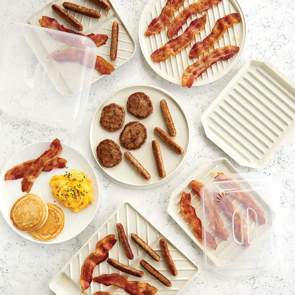 Bandeja mediana de tocino inclinada con tapa