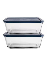 4 pc. Square Sandwich Food Storage Value Pack w/Lids Clear/Navy