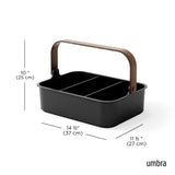 Cesto apilable grande Bellwood Negro/Nogal