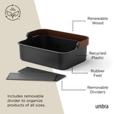 Cesto apilable grande Bellwood Negro/Nogal