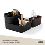 Cesto apilable grande Bellwood Negro/Nogal