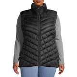 Chaleco de plumas acolchado con diseño de cheurón Plus Down Blend negro