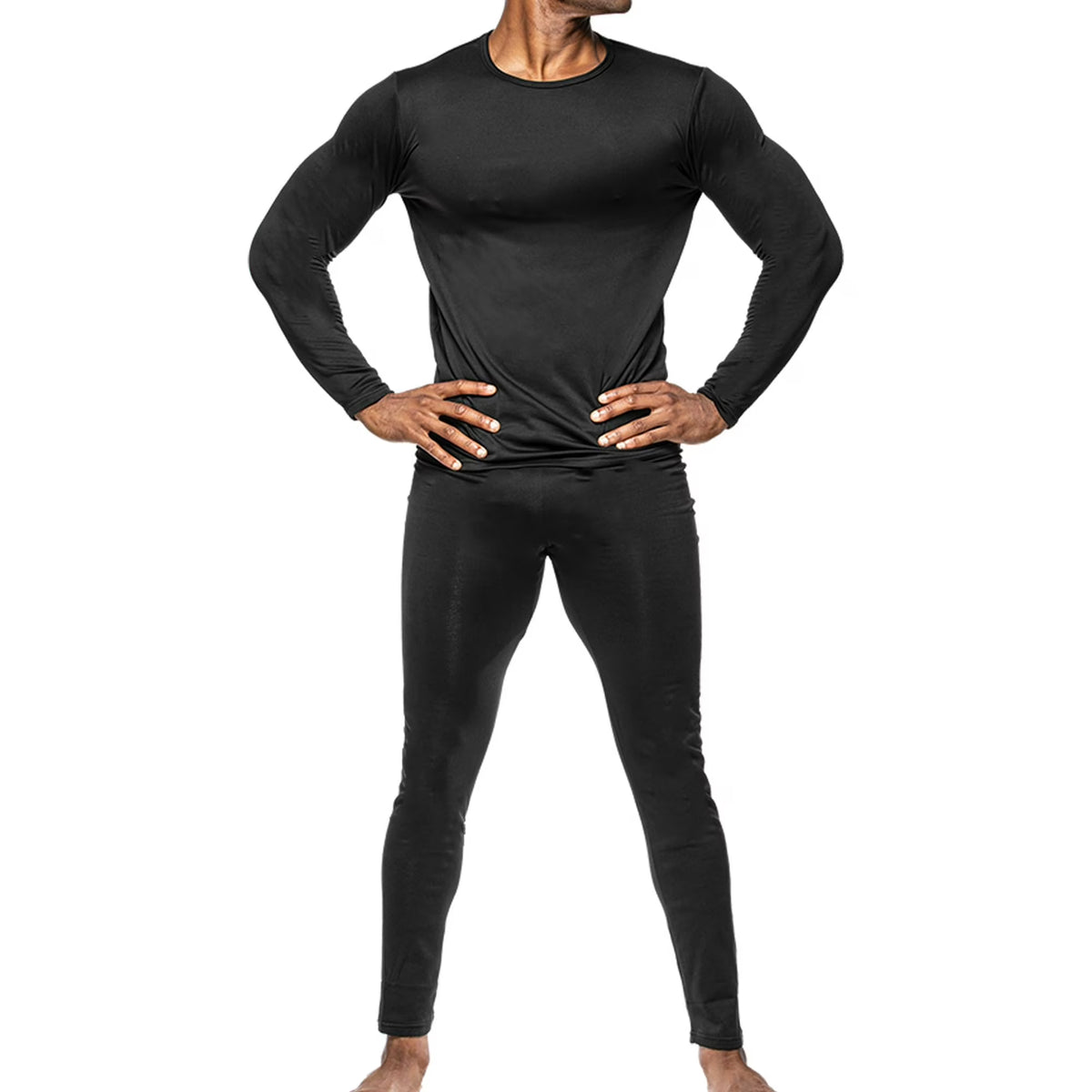 Conjunto 2 Térmicas Pro -Wear para hombre, color negro jaspeado