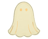 Plato de ensalada troquelado Boo Bold de 9" - Fantasma - Papel de oro