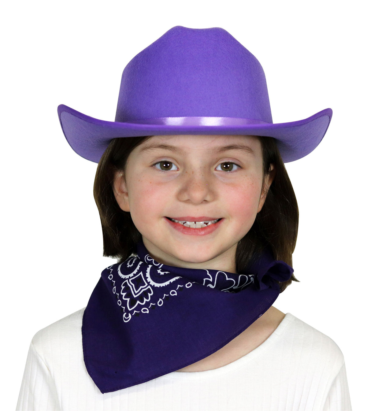 Jr. Cowboy Hat (Purple) with Bandanna