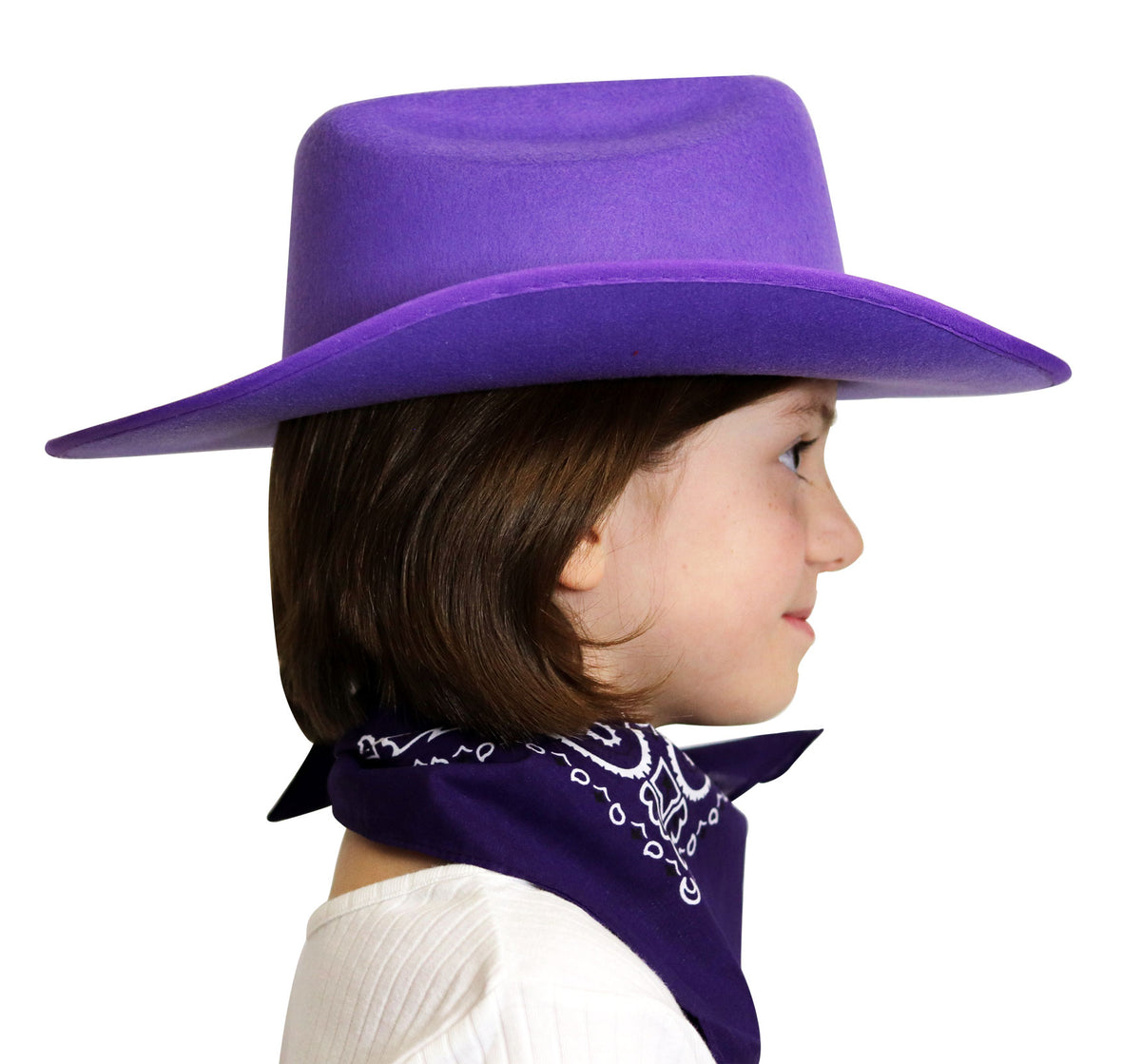 Jr. Cowboy Hat (Purple) with Bandanna