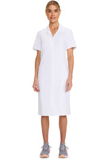 Vestido de uniforme médico con botones delanteros blanco