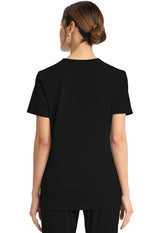 Top con cuello de pico y dos bolsillos - Negro