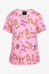 Print V-Neck Top Crust a Move