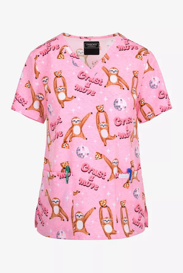 Print V-Neck Top Crust a Move