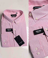 Camisa rosa a rayas blancas de caballero