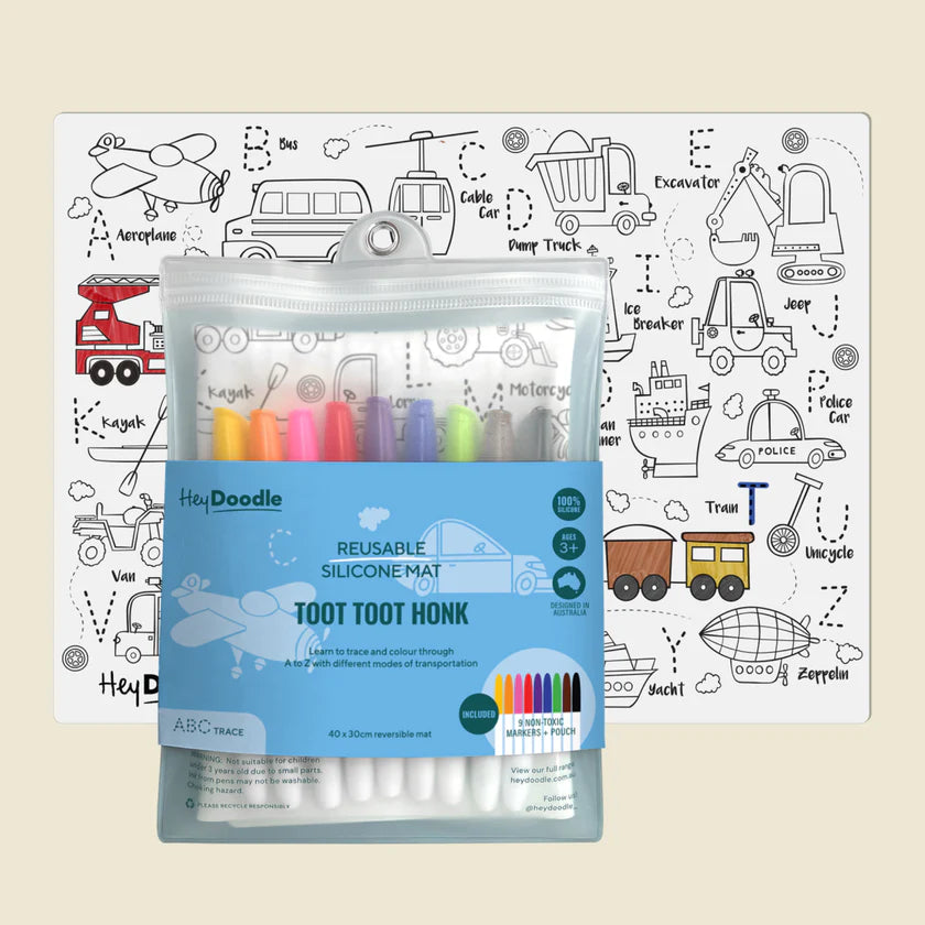 Tapete clásico para colorear y dibujar Toot Toot Honk