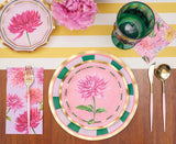 Plato de ensalada de jardín Dahlia de 8" con lámina dorada