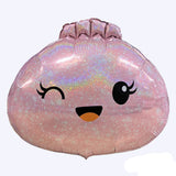 Wrinkle Bun Light Pink 22" Iridescent