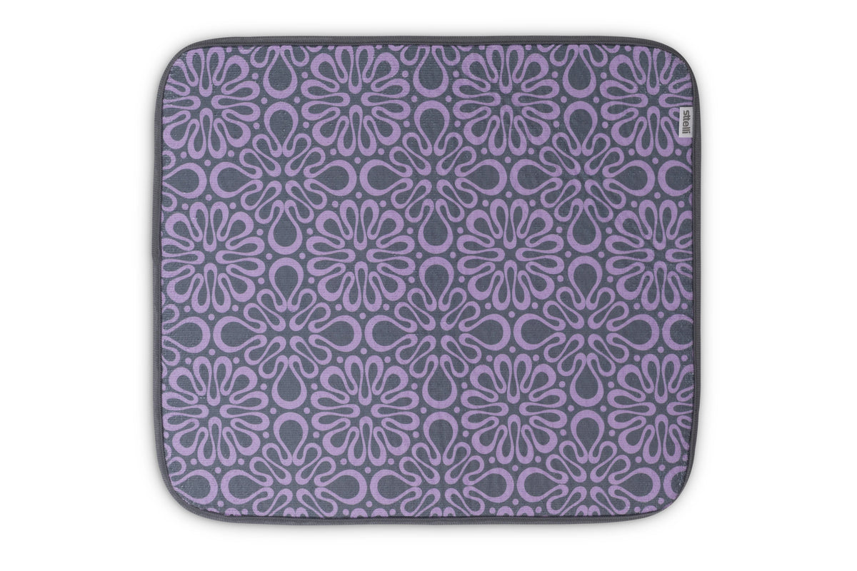 Blossom Dish Drying Mat Lavender /Grey