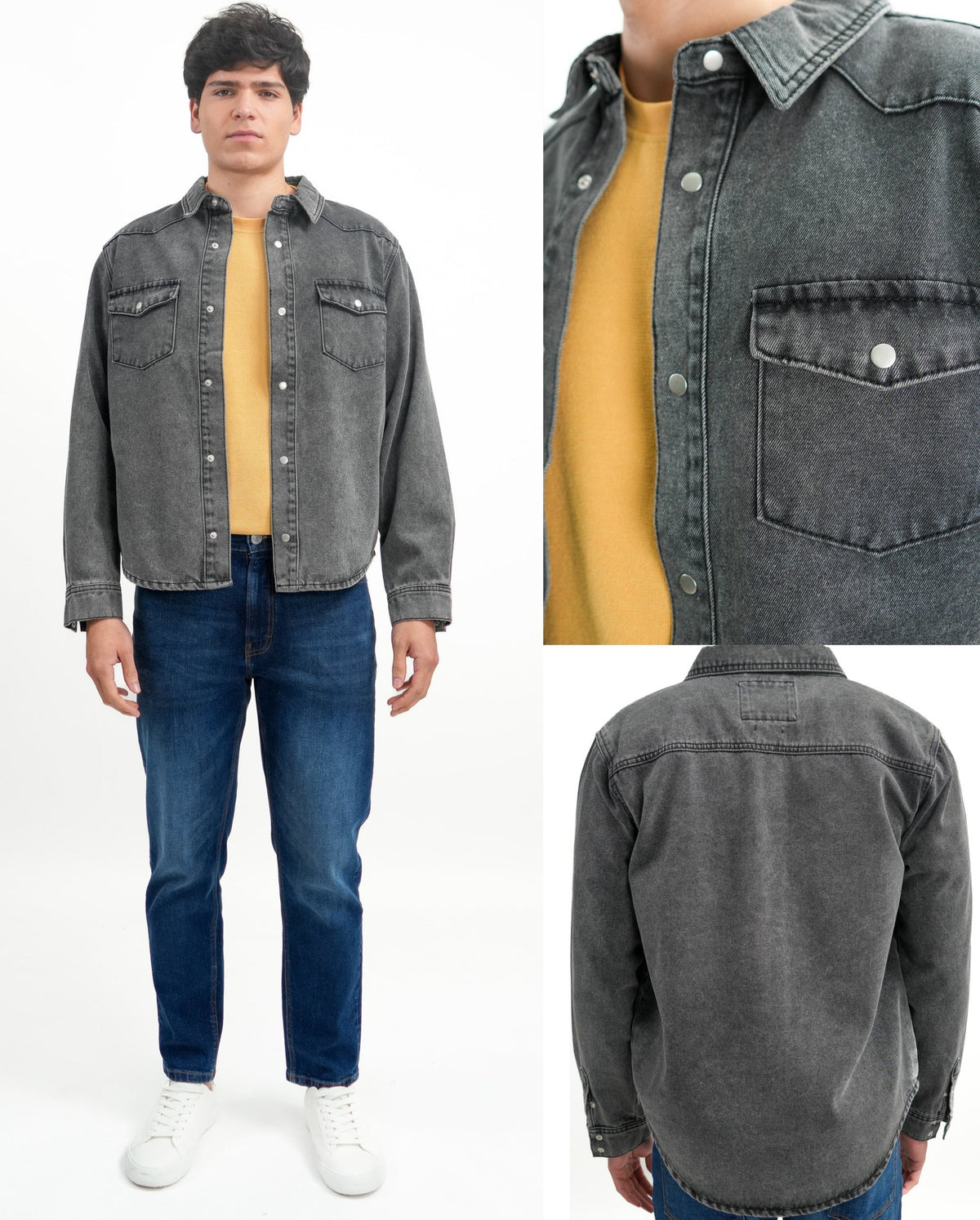 Men's Charcoal Denim Shirt