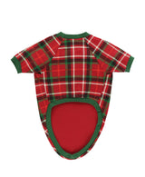 Camisa de cuadros navideños para perro