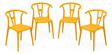 Nordic Style PP Plastic Dining Chair with Backrest Gold