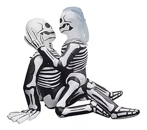 5.5 FT Halloween Inflatable Outdoor Skeleton Couple Lovers