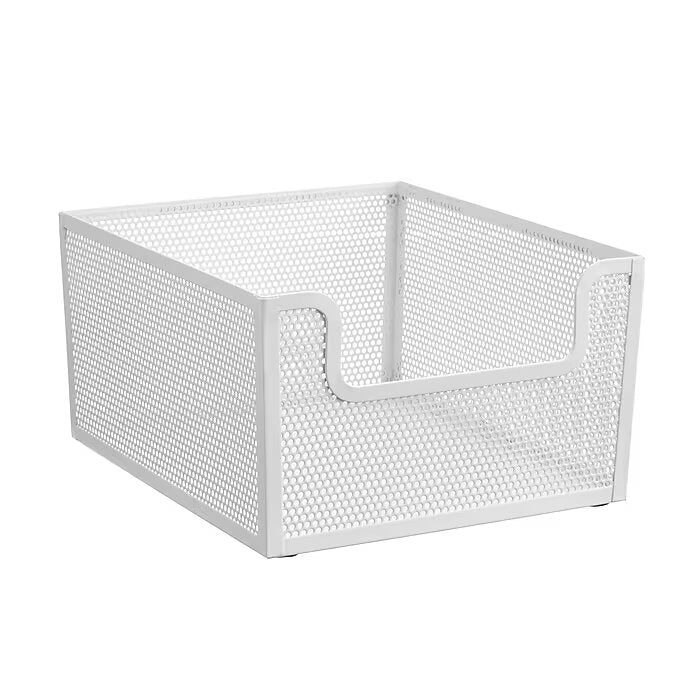12 x 10 x 6 Cesta delantera inclinada con marco en blanco mate